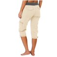 thumbnail image 4 of WILLBEST Pantalones Casuales de Verano para Mujer, Ligeros, con Bolsillos para Exteriores, Pantalones Cortos Cargo Recortados Versátiles para Uso Diario XXXL, 4 of 6