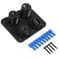 thumbnail image 2 of 3X 4 Function Panel Dual USB Charger Green LED Volt 12V Power Outlet ON- Switch, 2 of 8