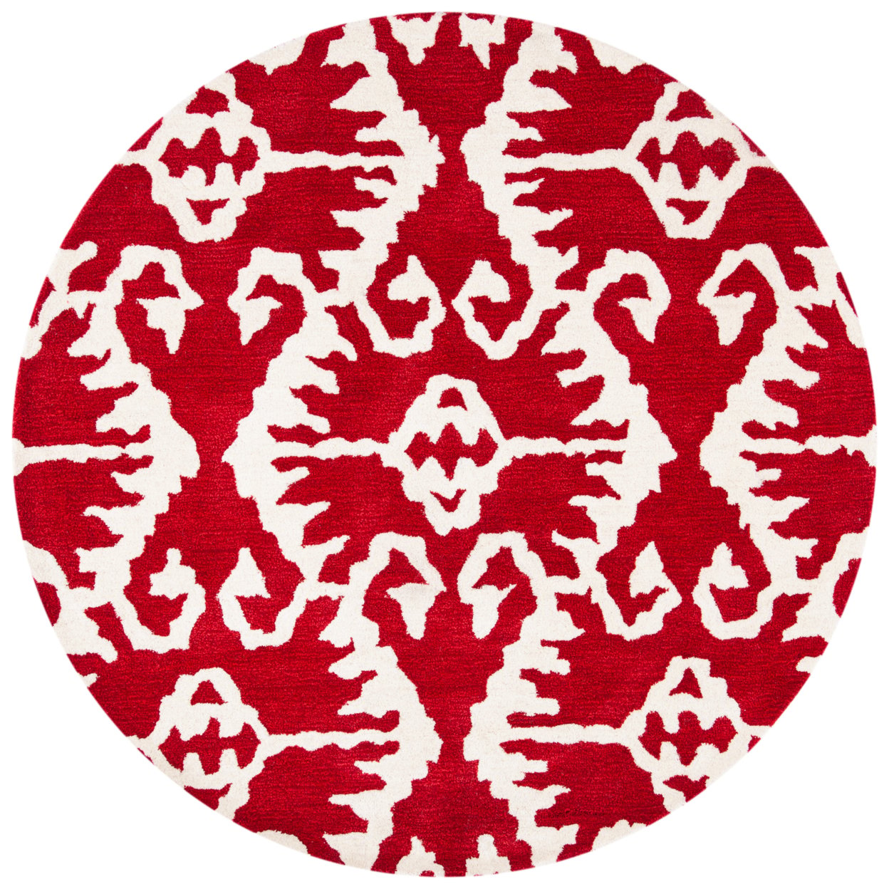 thumbnail image 6 of SAFAVIEH Wyndham Dzvonko Southwestern Wool Area Rug, Red/Ivory, 5' x 5' Round, 6 of 10