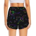 thumbnail image 3 of Picia Dinosaur Pattern Women's 2 in 1 Athletic Running Shorts High Waisted Workout Casual Gym Sweat Shorts with Comfy Liner Zipper Pockets-, 3 of 9