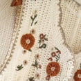 thumbnail image 5 of Felirenzacia Women's Floral Crochet Vest Hollow Out Open Front Vintage Boho Lace Button Sleeveless Crochet Knit Cardigan,Beige,Free Size, 5 of 7