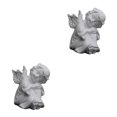 thumbnail image 2 of Baohd Gracieuse Résine Fille Ange Figurine Statue Décoratif Bureau Accent Pensée Droite 2Set, 2 of 6