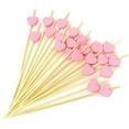 thumbnail image 1 of 100PCS 4.7" Handmade Cocktail Picks Appetizer Bamboo Toothpicks Sandwich Fruit Toothpicks (Pink), 1 of 6