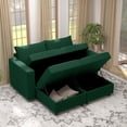 thumbnail image 7 of Ainfox 4 Piece Upholsterd Storage Modular Couch Set with Ottoman, Reversible Sleeper Couches, Modular Sectional Sofas Seats Forest Green, 7 of 7