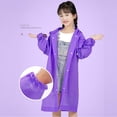 thumbnail image 2 of UACY Rain Ponchos for Kids, Reusable Raincoats for Boys Girls with Hood and Sleeves, Waterproof Rain Jackets (Purple, 4-14 Years), 2 of 9