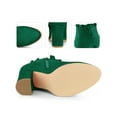 thumbnail image 3 of BLISSFUL STEP Women Ruffle Block High Heels Ankle Boots for Women Emerald Green 7.5, 3 of 8