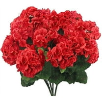 Viworld Red Artificial Geranium Flowers 4PCS 14 Inch Uv-Resistant Fake Geraniums for Outdoors Fade-Resistant Realistic Geranium Plants for Wedding Home Party Decor