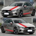 thumbnail image 4 of Autocollants de Voiture Étanches Fade Résistant Capuche Course Bande Rouge 5pcs Ensemble, 4 of 9