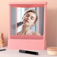 thumbnail image 3 of Non Reversing Mirror, True Image Reflection, True Reflection Standing Cosmetic Mirror, Precision True Images Real Reflection, Non-reversing Mirror for Makeups Vanity & Beauty (7.5 * 9.1in,Black), 3 of 14