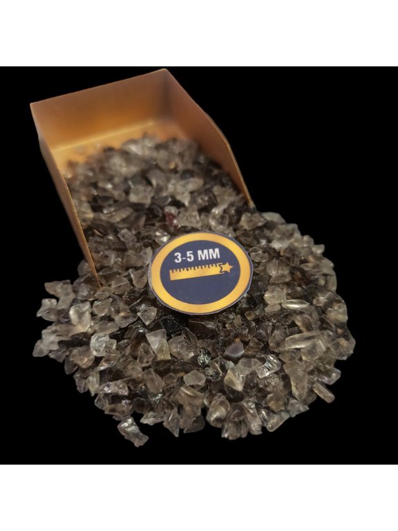 Smoky Quartz 3-5 mm Stone Chips, 500g (17.63 oz), Natural Gemstone Chips for Ring Inlay, Pendants & Resin Art