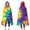 Colorful Rainbow Tie, variant on Wearable Blanket,Colorful Tie Dye Circular Spiral Pattern Hooded Wearable Flannel Blanket for Adults & Teens,Winter Poncho Shawl Wrap Cape Cozy Anti-Pill,50"x60"