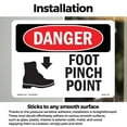 thumbnail image 3 of Foot Pinch Point OSHA Danger Vinyl Decal Label 14 Inch x 10 Inch - 5 Pack, 3 of 6