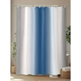 thumbnail image 4 of Fsddascl Gray Blue Shower Curtain Set - 72" x 78" Washable Bathtub Curtain with 12 Hooks, Modern Gradient Geometric Waterproof Fabric Stall Shower Curtains for Bathroom/Bathtub Décor, 4 of 6