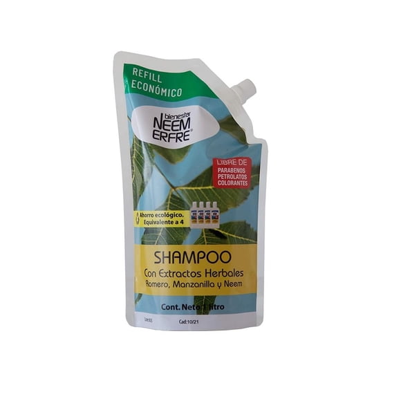 Refil econocomico shampoo romero manzanilla Bienestar NEEM ERFRE 1 l