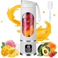 thumbnail image 1 of Digital Display Juicer-Smart LED Display, Diet-Friendly Portable Multimode Blender Personal Electric USB 450ML Portable juicer Shakes and Smoothies Blender Small Blenders Mixing (White), 1 of 7