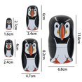thumbnail image 2 of Precioso Pingüino Anidando Muñecas Matryoshka Conjunto de 5 Uds Niñas Regalos Pinturas Hecho a Mano Decoración de La Habitación Hecho a Man CUTICAT muñeca rusa de anidación, 2 of 7