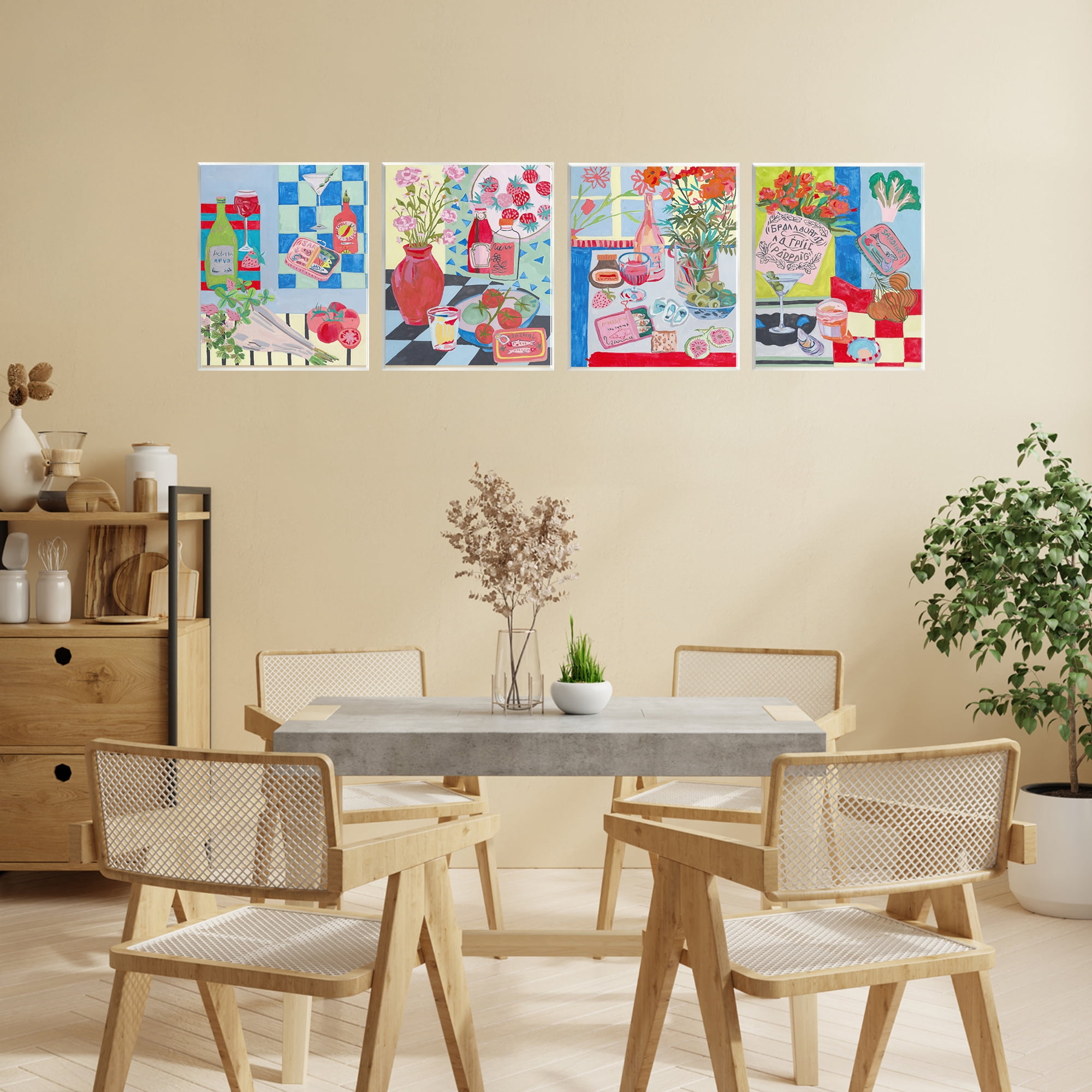 Stupell Industries Kitchen Secrets Still Lifes 4 Piece Wall Plaque Art Set, design by Melissa Wang