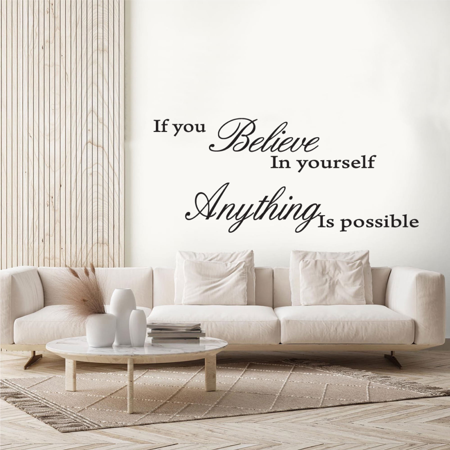 If You Believe in Yourself Anything Is Possible Wall Decal - Inspirational Quote Vinyl Sticker Motivational Wall Art for Home or Office Removable Peel & Stick Durable No Residue Uplifting Décor