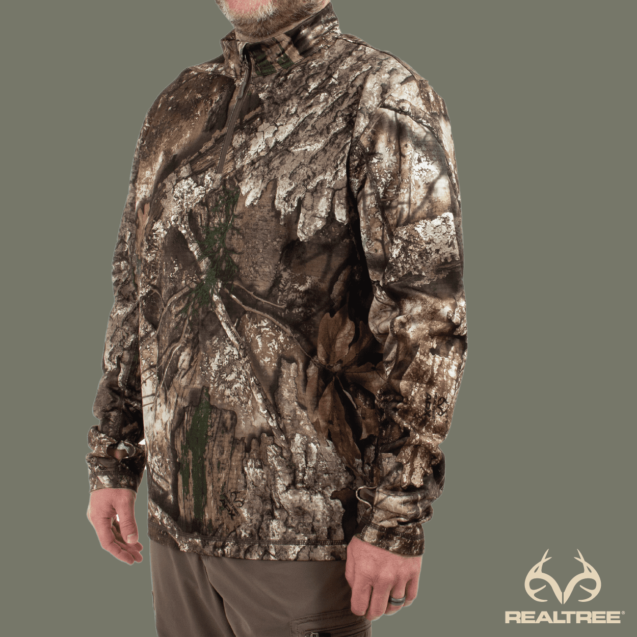 Realtree Men's 1/4 Zip Performance Hoodie, Realtree APX, Size 3X-Large