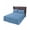 Blue, variant on Sage Green Bed Skirt Queen Size 18 Inch Drop, Farmhouse Burlap Solid Green Color Modern Linen Texture Wrap Around Bed Skirts Set - 1 Bed Sheet & 2 Pillowcase(30"x20"), Dust Ruffle Bedding Sets