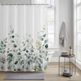 thumbnail image 3 of Eucalyptus Leaf Daisy Shower Curtain, Farmhouses Watercolor Plants Waterproof Shower Curtain Set with 12 Hooks Lightweight Bath Curtains Fabric Bathroom Decor 72x78 Inches, 3 of 9
