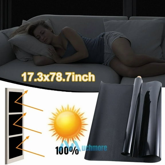 Zyler - Blackout Window Film, Static Cling Window Tint 100% Light Blocking Cover No-Glue