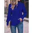 thumbnail image 4 of Women'S - Tunic Sweaters Long Sleeve Ribbed Knit Comfy Loose Casual Fall Sweater Blue S, 4 of 7