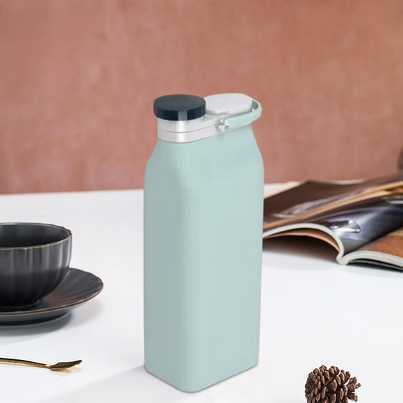 Botella de agua plegable de silicona de 20 oz, color gris, rosa y azul claro, a prueba de fugas para viajes, senderismo, desplazamientos, deportes y actividades al aire libre.,Vsgery