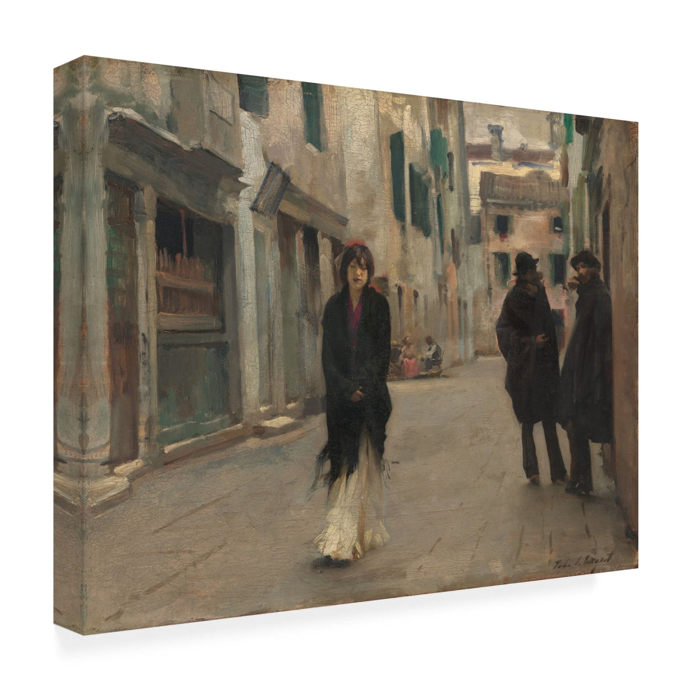 John Singer Sargent 'Street in Venice, 1882' Canvas Art - 47 x 35 Inches