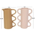 thumbnail image 3 of CosmoLiving by Cosmopolitan 8"W, 10"H Geometric Multi Colored Ceramic Vase with Varying Shapes and Wavy Handles, Set of 2, 3 of 12