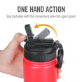 thumbnail image 4 of Life’s Easy - Insulated Water Bottle with Straw Lid and Loop Handle, Vacuum Insulated Bottles for Hot and Cold Drink, Red, 18oz, 4 of 10