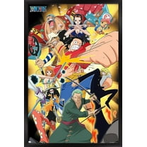 One Piece: Fishman Island - Pirate Crew Wall Poster, 14.725" x 22.375" Framed