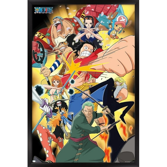 One Piece: Fishman Island - Pirate Crew Wall Poster, 14.725" x 22.375" Framed