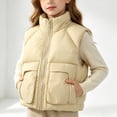 thumbnail image 2 of Atogsazn Kids Girls Full Zip Puffer Vest Childrens Casual Windproof Sleeveless Tank Tops Winter Warm Tops Yellow 2-3 Years Fashion, 2 of 5