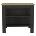 thumbnail image 2 of 27.5Inch Kitchen Island Table with Storage for Home, Kitchen and Dining Room, 2 Shelves, Black&Natural, 2 of 7