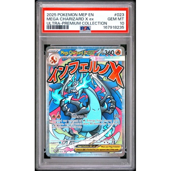 Collectible Graded 2025 PSA 10 Mega Charizard X EX #023 Pokemon MEP EN-Me Black Star Promo Ultra-Premium Collection