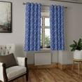 thumbnail image 2 of Ambesonne Ethnic Grommet Curtain, Folk Chinese Theme Swirl, 50" x 63", Royal and Sky Blue, 2 of 6