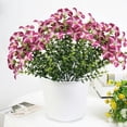 thumbnail image 4 of Cififendec Simulation Flowers Plastic Flowers Fake Silk Colorful Flower Bouquet Outdoor Autumn Decoration Realistic UV Outside Faux Plants for Garden Porch Home(Pink), 4 of 5