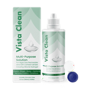 Vista Clean Multi-Purpose Solution | Contact Lens Solution for Scleral and Gas Permeable Contact Lenses, with Lens Case | 12 Fl Oz