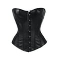 thumbnail image 4 of SAYFUT Fashion Women's Faux Leather Steampunk Corset Bustier Lingerie Waist Training Corset Body Shaper With G-String Black, 4 of 7