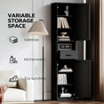 thumbnail image 4 of S-HOME Multipurpose Floor Storage Cabinet  with Adjustable Shelves and 2 Barn Doors Ideal for Small Areas, Black, 4 of 9