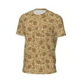 thumbnail image 6 of Wukai Brown Flowers Print Men's Short-Sleeved Mesh T-Shirt,Quick-Dry Short Sleeve Workout T-Shirt-Small, 6 of 8