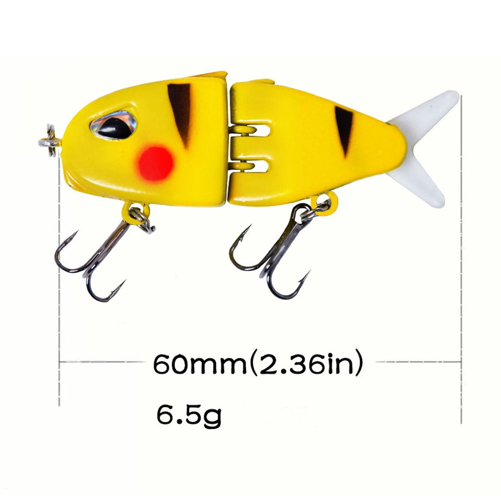 6pcs Swimbait Fishing Lures - Hard Body Glide Baits with Double Hooks - Mini Wobbler Lures for Bass, Pike & Musky (Slow Sinking Multi-Jointed Design)