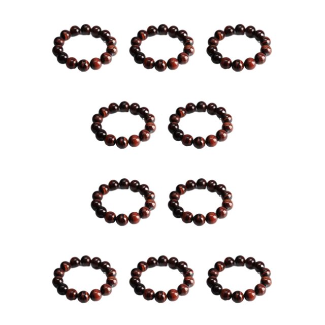 Sonducket de ojo de tigre hecha a mano - Cuentas de piedra natural para un cómodo única Cuentas de oración Fácil de usar Red Tiger Eye14MM Ojo de tigre rojo14MM 10Conjunto