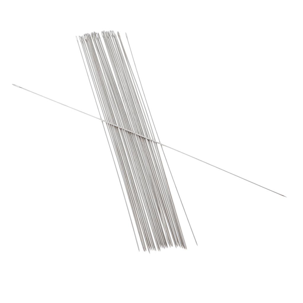 Steel Beading Needles Silver Beading 0.45 x 100mm Pack of 20 