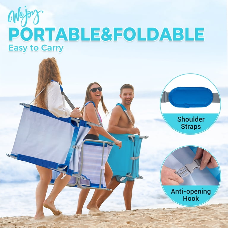 WEJOY Beach Chaise Lounge, 5-Position Tanning Chair with Face Hole photo 3