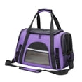 thumbnail image 4 of Bolsa de transporte para mascotas, transpirable, para viajes, para gatitos, cachorros y perros pequeños. Púrpura, 4 of 8