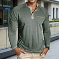 thumbnail image 2 of KHONTS Men's Henley Shirts Long Sleeve Casual T Shirts Basic Classic Vintage Cotton Tee Shirts Button Shirts with Pockets Green XXL, 2 of 7
