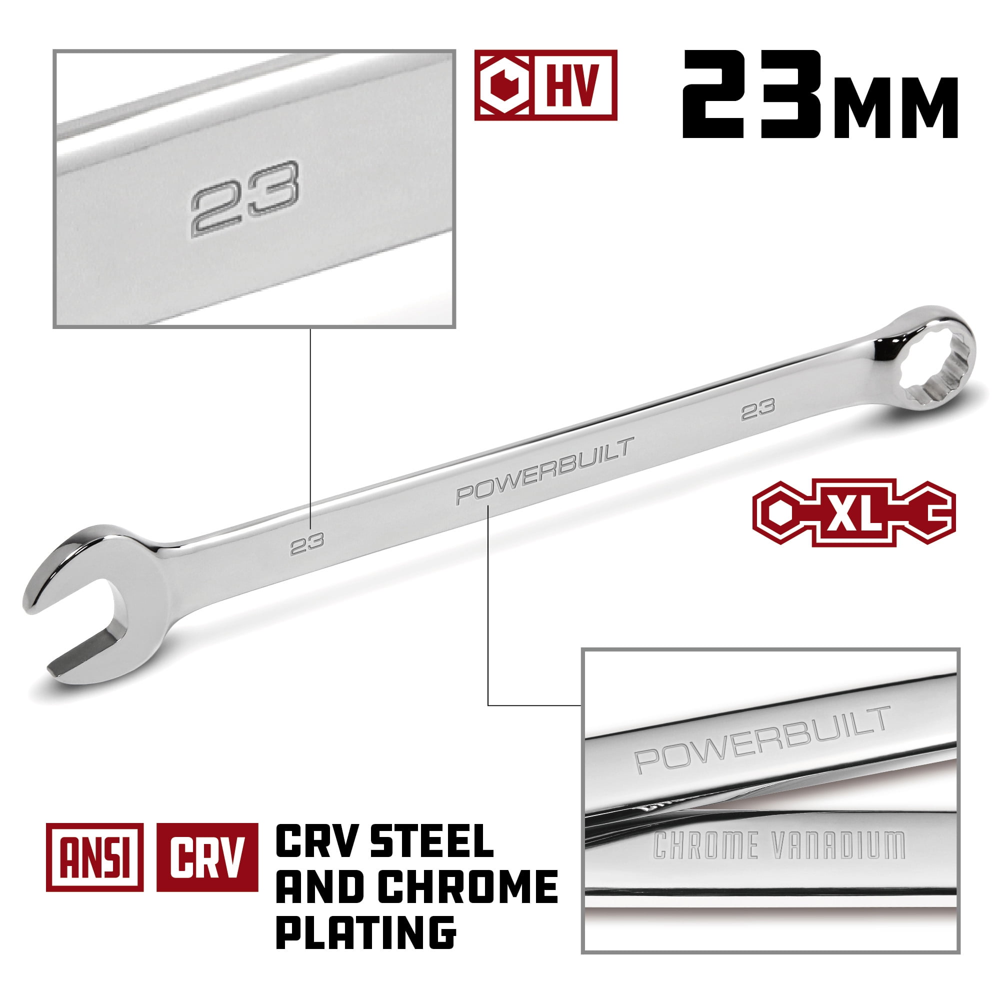 Details about   US PRO Tools 23mm Combination Spanner Polished Chrome Vanadium 3513