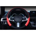 thumbnail image 1 of Universal Car Steering Wheel Cover Steering Wheel Cover Heavy Duty Leather Steering Wheel Cover 38CM / 15 '' Anti Slip Steering Wheel Cover Steering Wheel Protector (Black-Red), 1 of 7